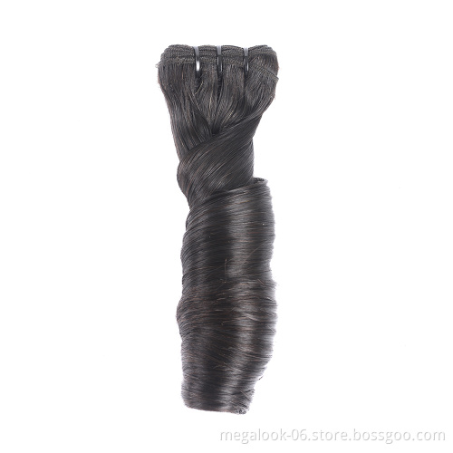 Funmi Double Drawn Weft Spring Twist Virgin Hair Remi Curly Human Spring Curl Fumi Hair Weave